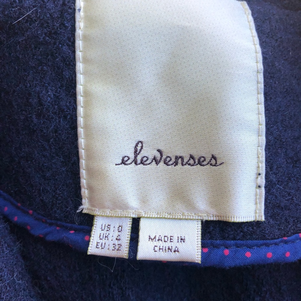 Navy wool peplum coat - Picture 3 of 5